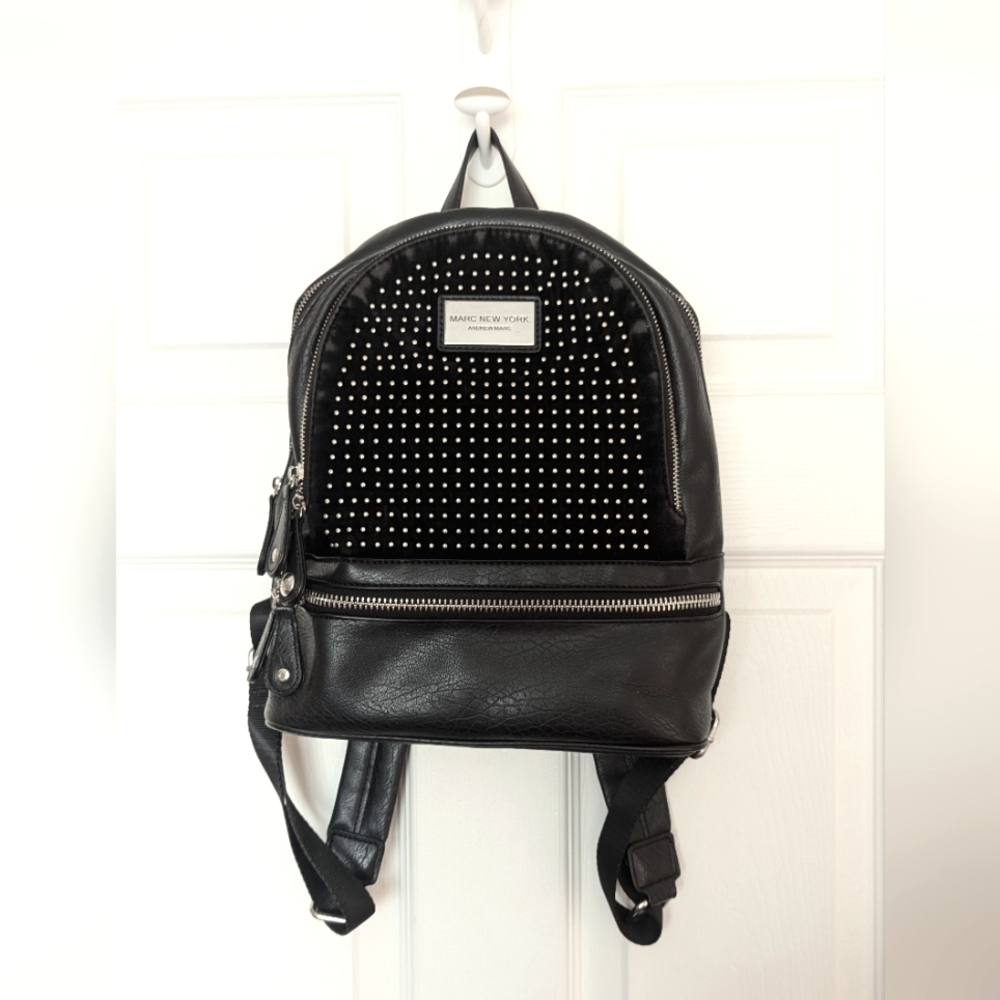 Marc New York studded Black and Silver Work School Backpack